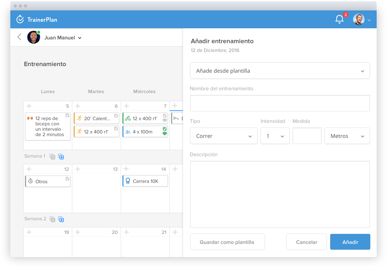 TrainerPlan Screenshot